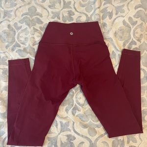 Align Lululemon leggings size 4, red merlot
